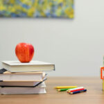 School Desk With Book