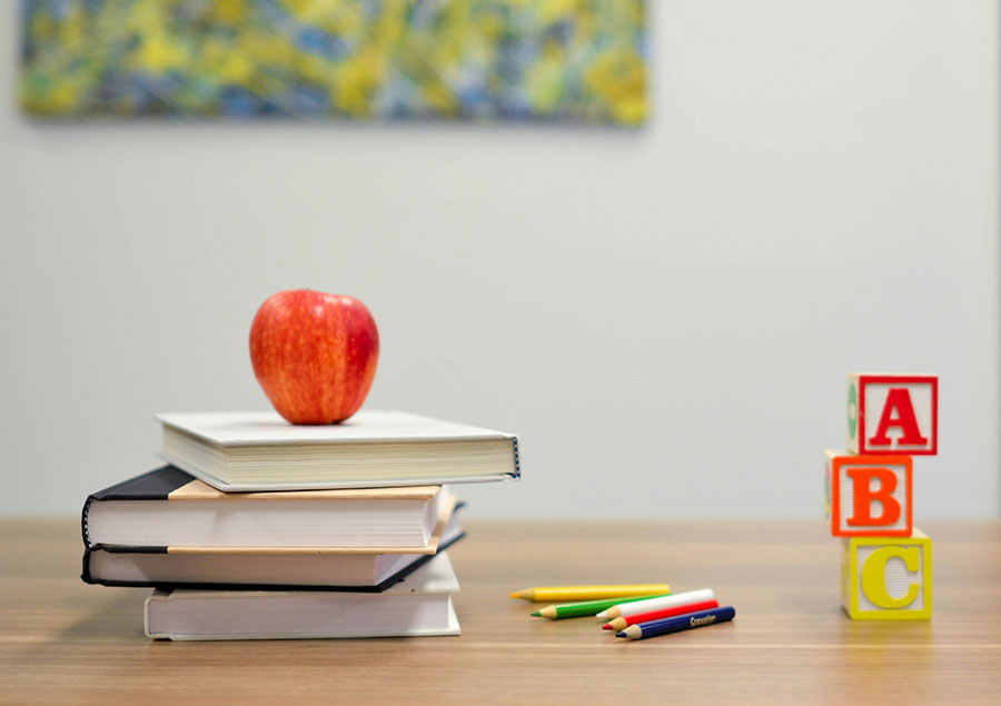 School Desk With Book
